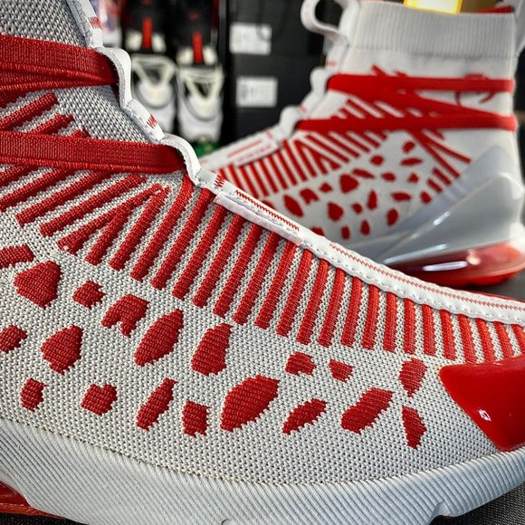 Light Gray & Red Knit Unisex Sneakers (ROCKDEEP RED WINTER)(Men's Listing) - Picture 5 of 5